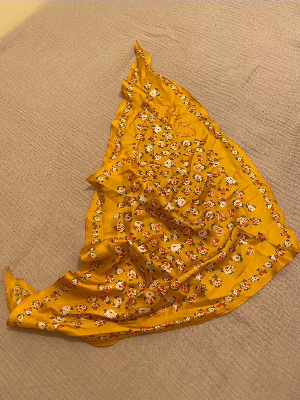 Coach Silk Yellow Floral Square Scarf - Lightweight Womenโs Accessory
